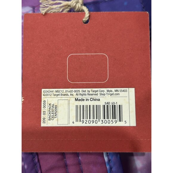 Mossimo Supply Co Galaxy Print Backpack Purple Adjustable Straps Zipper Pockets - Picture 8 of 12